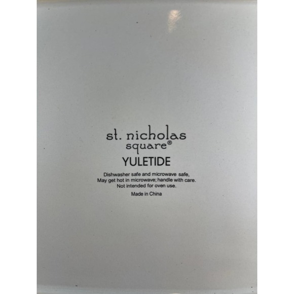 Vintage St Nicholas Square Yuletide SNOWMAN Cardinal Plate Candy Dish Decor 8.5” - Picture 4 of 6